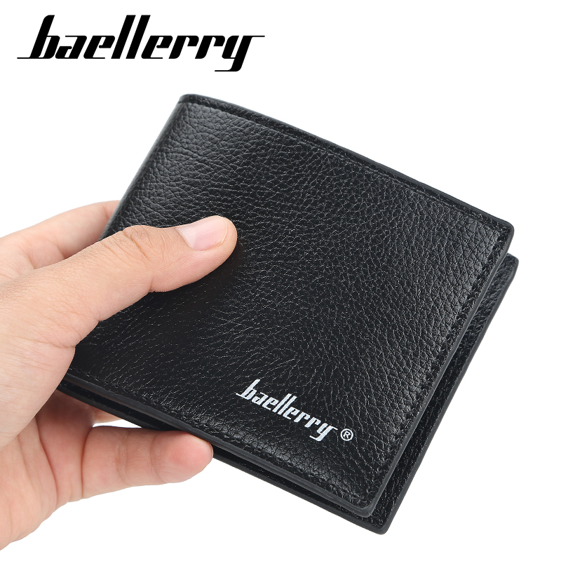 Amazon popular new design Baellerry short pu leather men wallet cheaper price men card holders money wallets for men