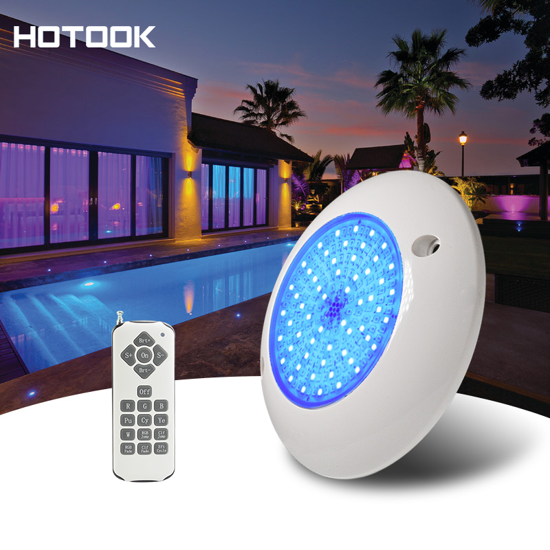 HOTOOK лакированная 160mm смолы заполненный Luces Para Piscina nicheless погружной AC12V 15W RF пульт дистанционного управления многоцветный светодиодный светильник для бассейна