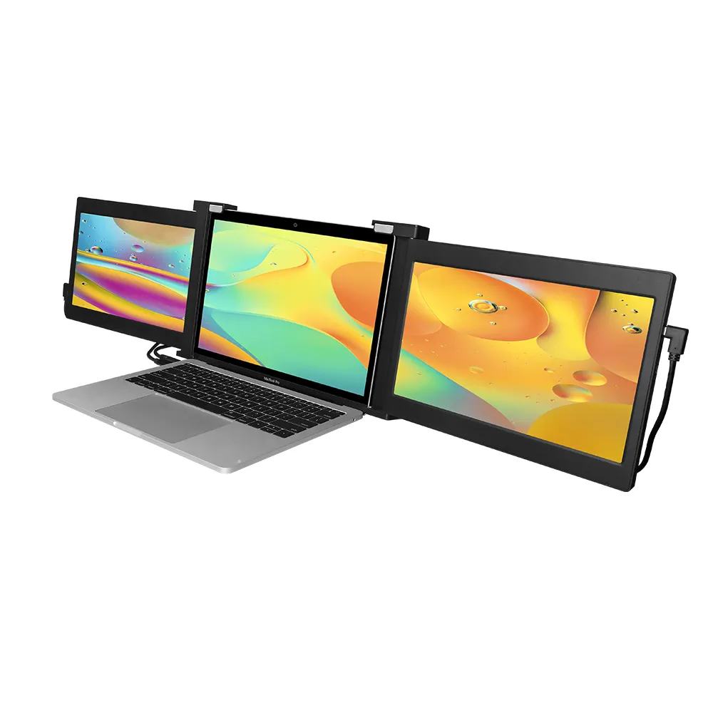 Portable Monitor for Laptops - 13.3" Full HD triple monitor with multi ports