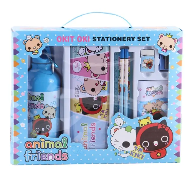 2021 New Design Cheap Stationary School Set for Girls with Bottle Kids Stationary Sets with Bottle Kawaii Stationary Set