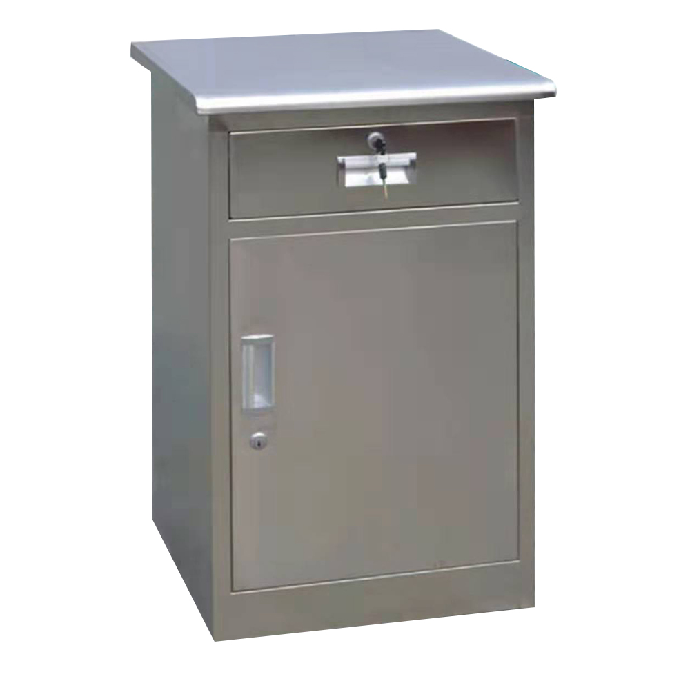Factory Price High Grade Stainless Steel Medical Bedside Table With Drawer