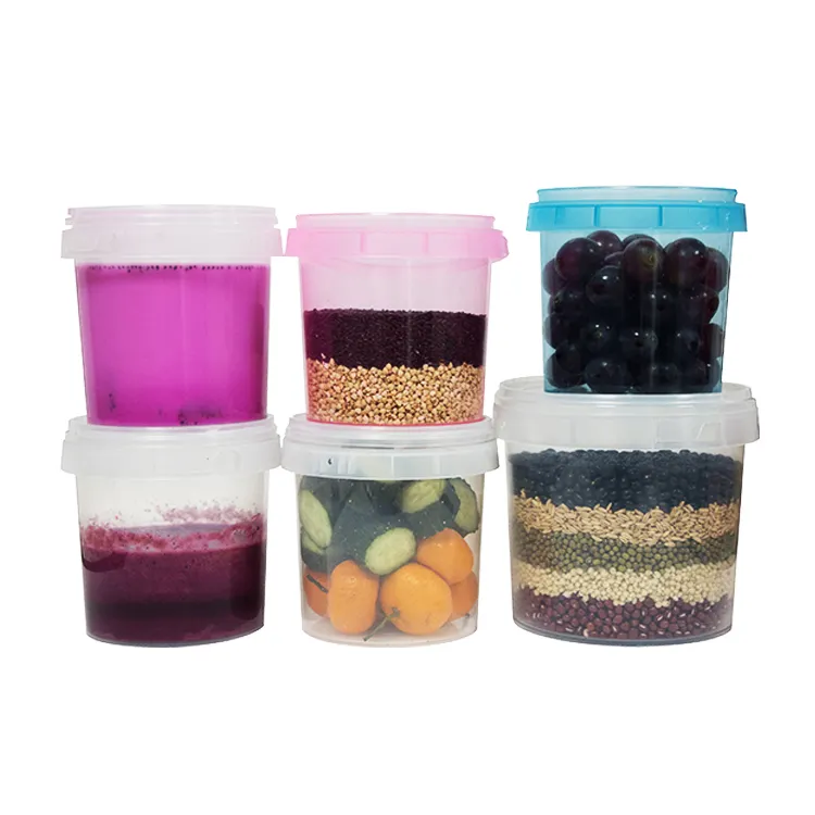 Premium BPA free PP Material Transparent Plastic buckets with Lid for water