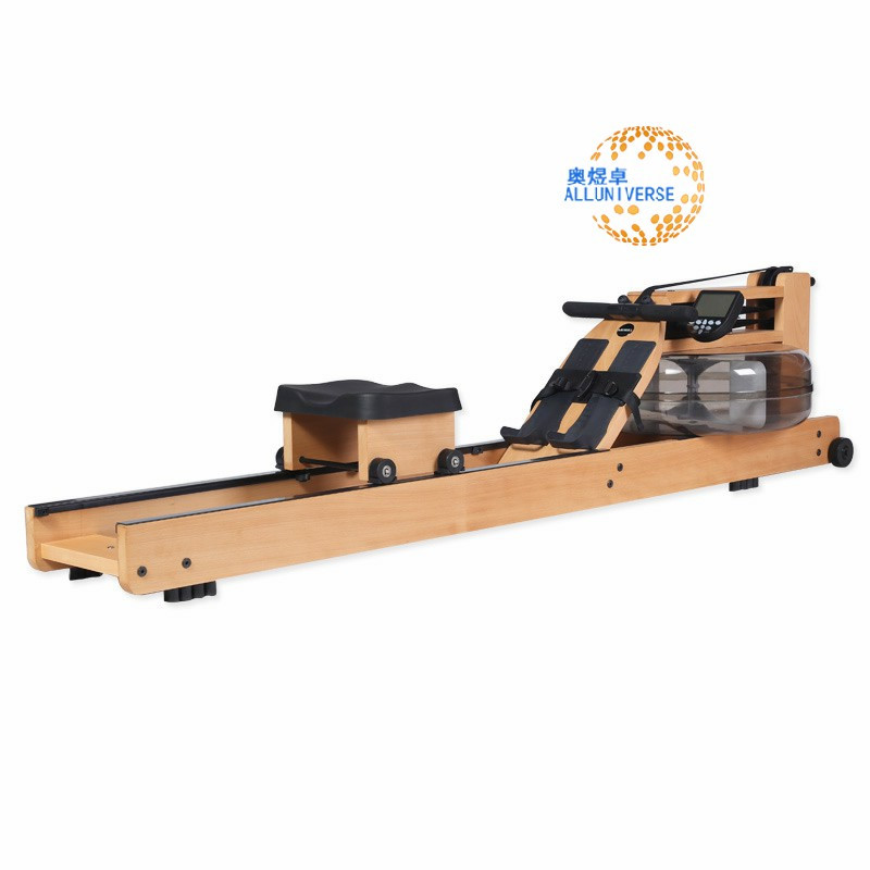 Commercial home cardio gym water rower machine wooden water rowing machine for body building
