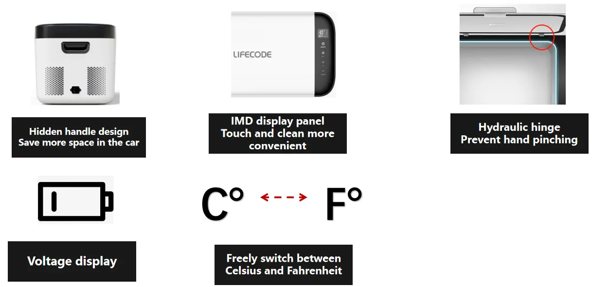 LifeCode Mini Fridges 20L 12V 24V compressor 12v portable car refrigerator