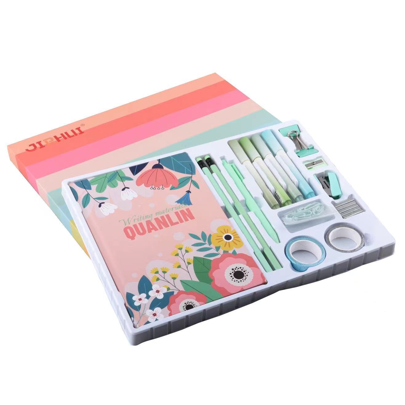 School Supplies Set Cute Stationery Gift Set Back to School Including A5 Notebook Stickers Marker pens Birthday Gifts for Kids