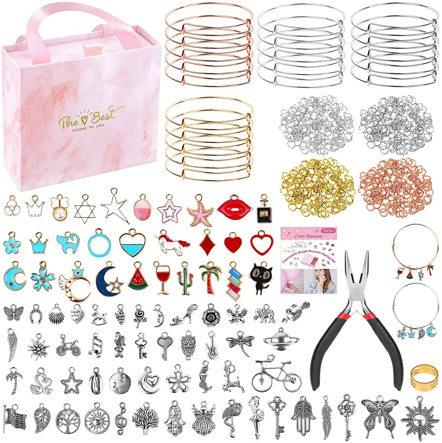 2021 Diy Charm Bracelet Making Kit For Girls Crystal Jewelry Box Making Jewelry Material Bracelet Charms For Jewelry MakingBrace