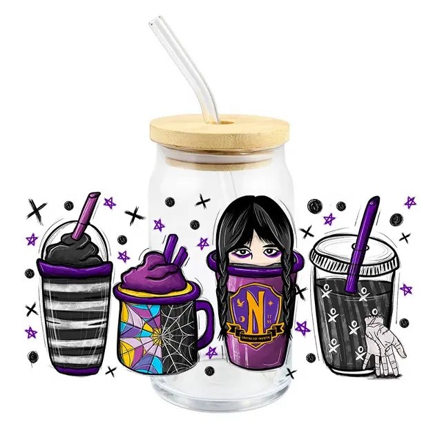 Uv Dtf Sticker For Cups Popular Custom Logo Label Sticker Waterproof No Moq Cup Wrap Transfers Print For Cups Tumbler