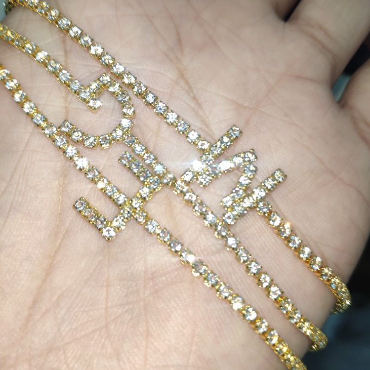 Eico Crystal Rhinestone Tennis Initial Anklet Letter Anklets 2020