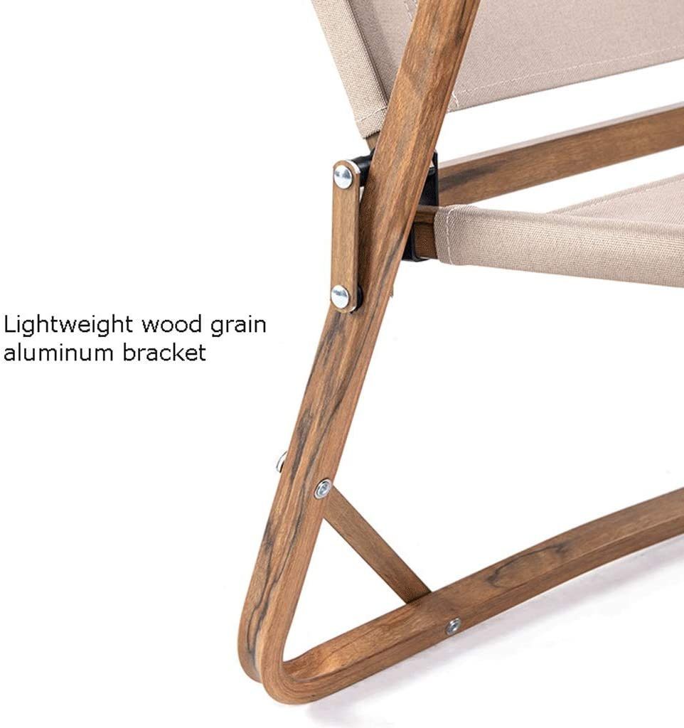 Portable Outdoor Aluminium Picnic Wood Grain Short Chair