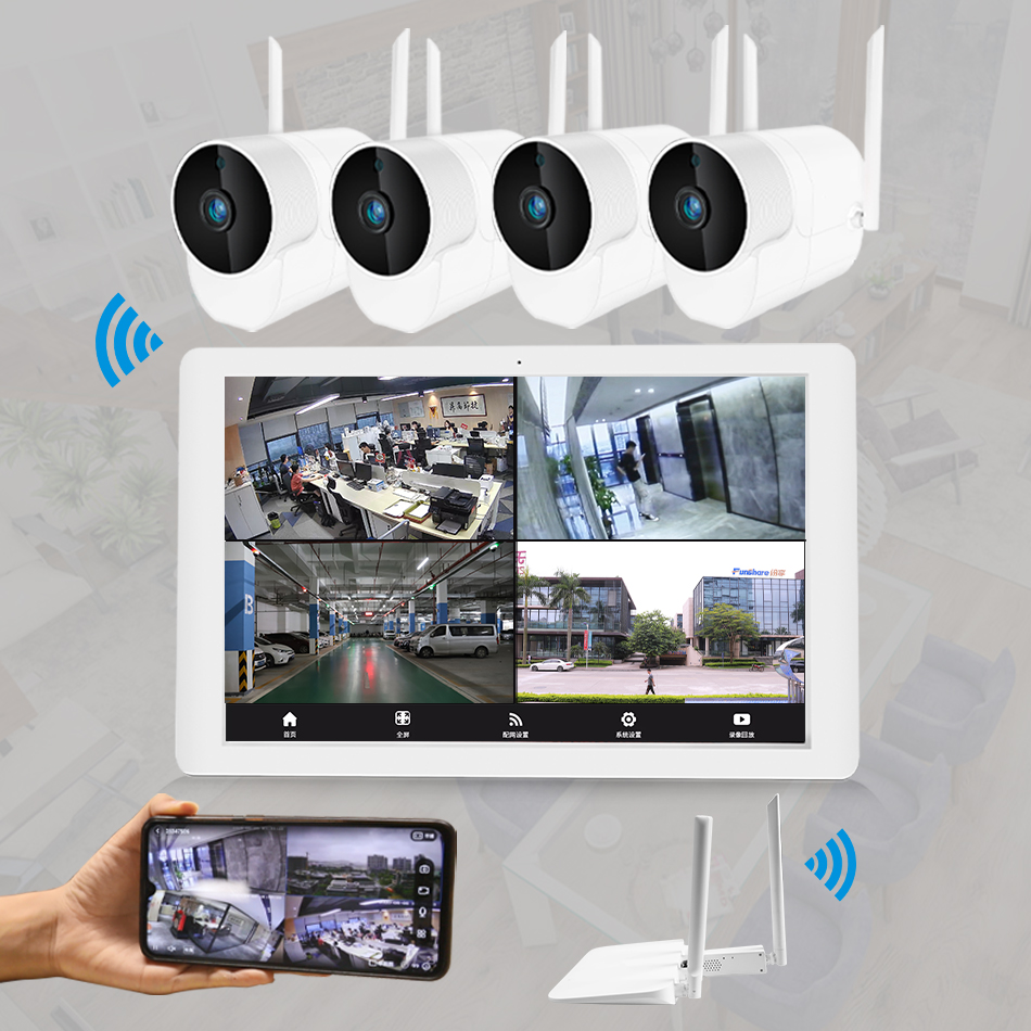 V380 беспроводной комплект full hd dvr система видеонаблюдения 8 камер комплект с dvr