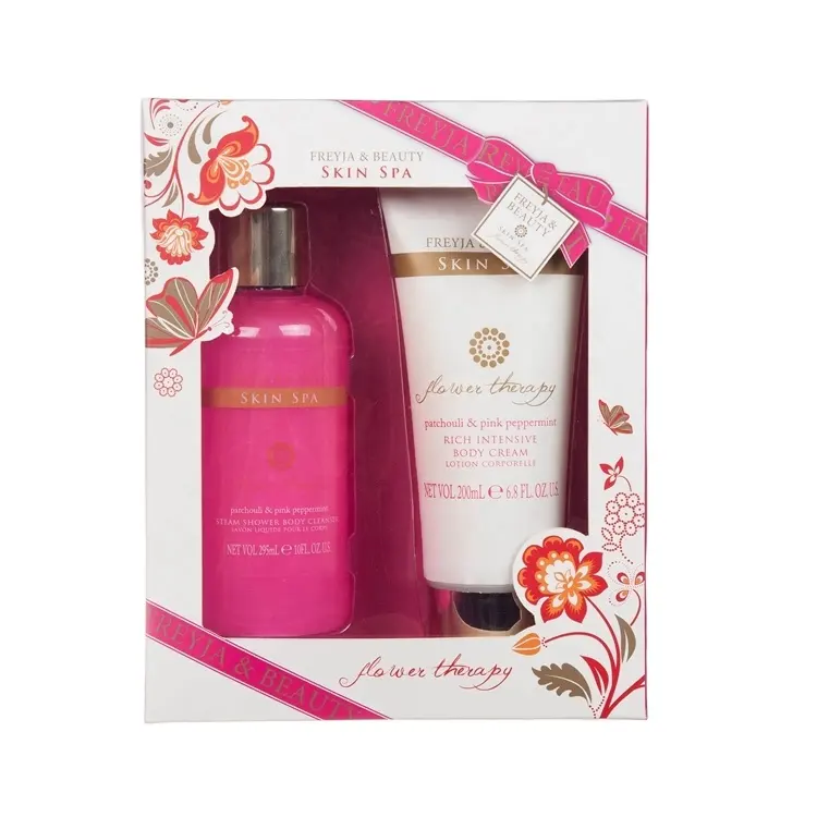 Private label lady floral perfume body care shower gel and body lotion gift set
