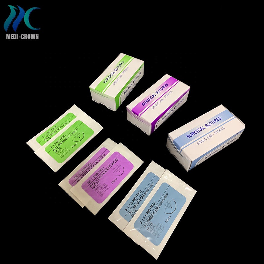 China supplier surgical sutures polyglycolic braided 2/0 polyglactin 910 pga abaorbable suture with needle
