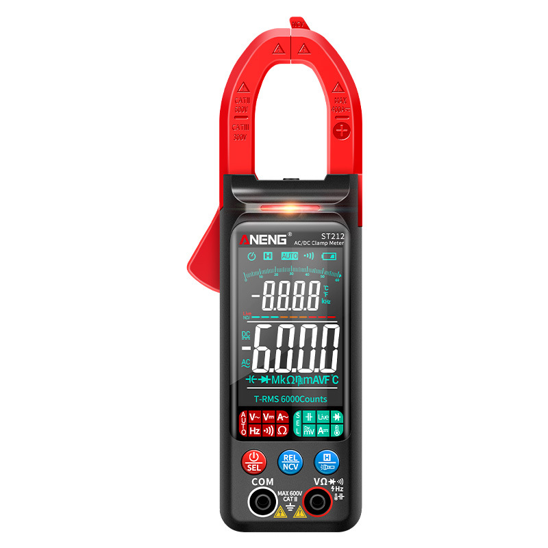 ANENG-Digital Clamp Meter, Current Multimeter, Large Color Screen, Voltage Tester, Car Hz, NCV, Ohm, 6000 Counts, 400A Amp, ST212 DC, AC