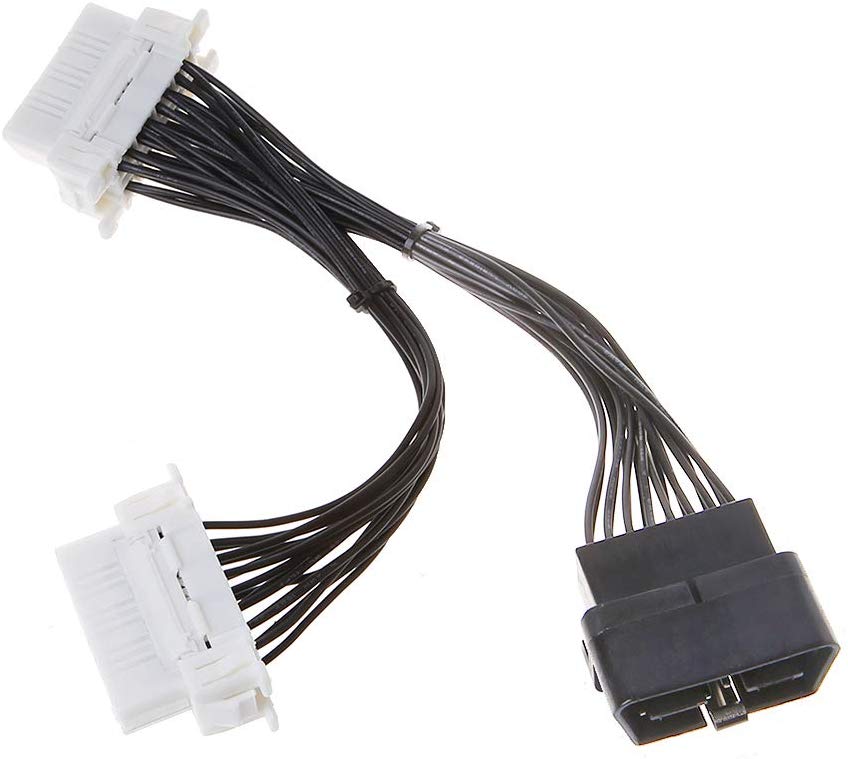 Мин 16 pin OBD2 OBD 2 OBDii сплиттер удлинитель один штекер на два Женский Y кабель для ELM327