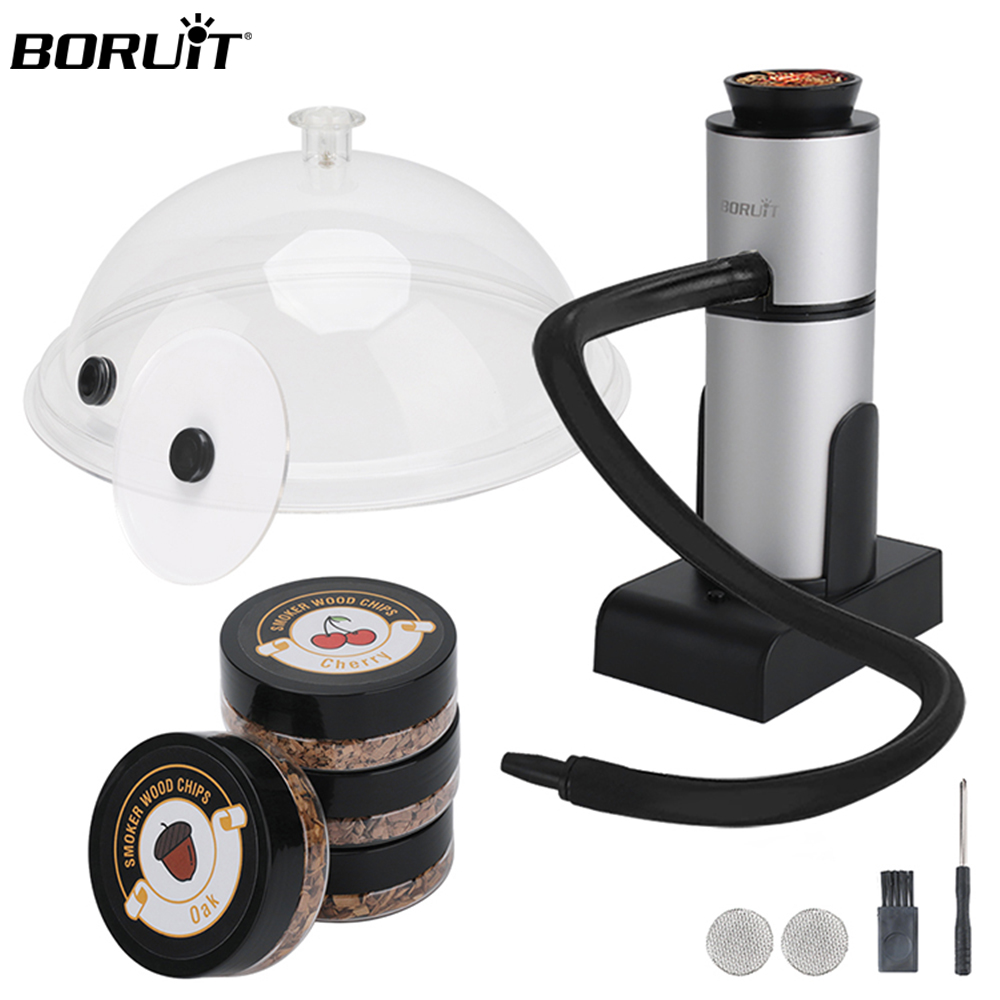 BORUiT новый ручной пистолет для холодного копчения, копченый пистолет для молекулярного приготовления виски, стейка, опилки, маленький кухонный набор