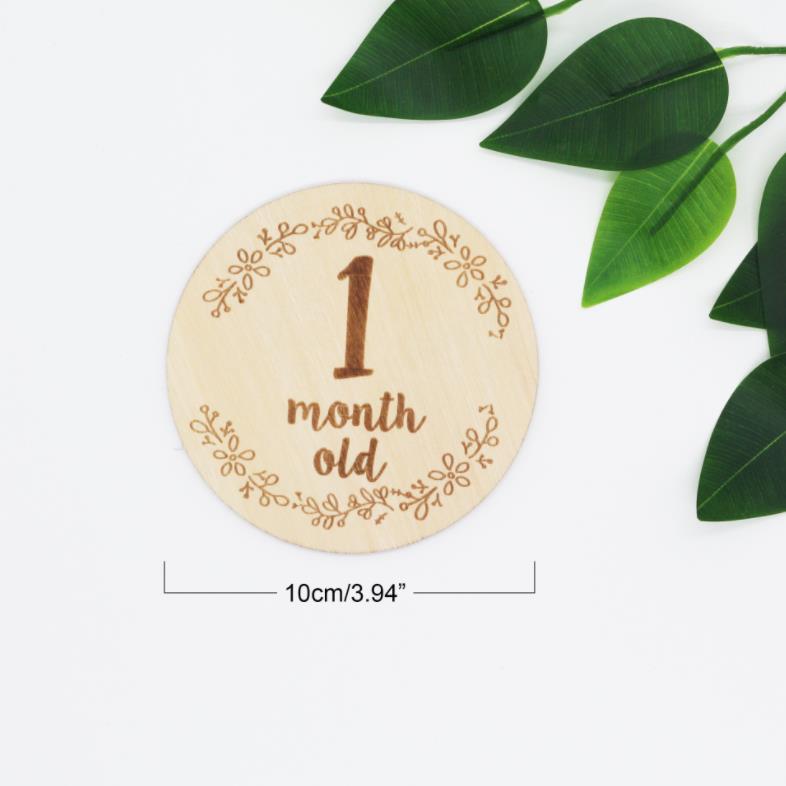 Baby Monthly Milestone Cards 6 Engraved Birch Monthly Baby Milestone Cards