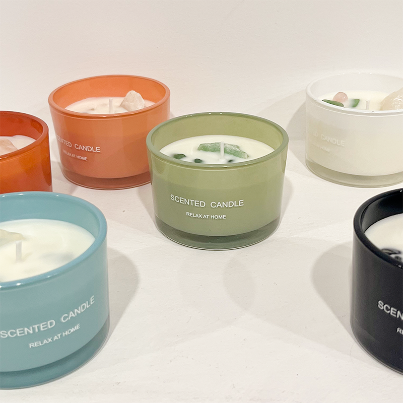 Ins Decor Wholesale Gift Handmade Aromatherapy Custom Fragrance Crystal Glass Soy Wax Scented Candles With Scent