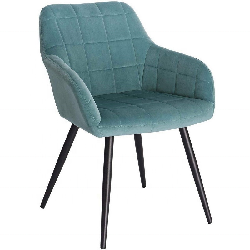 Роскошная мебель для столовой Nordic Velvet, металлические ножки, обеденный стул с подлокотниками