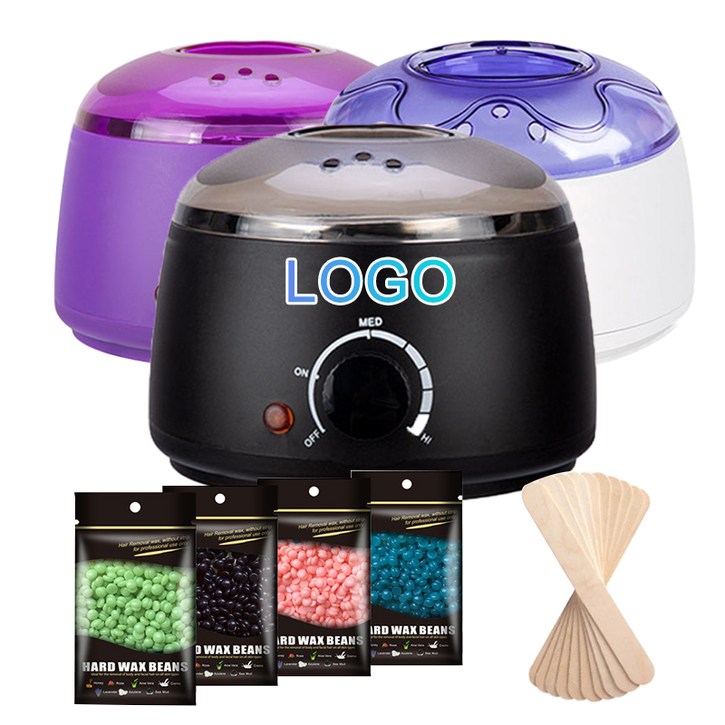 Private label wax warmer hair removal kit hair waxing kit for women with beans Bikini Hair Brazilian wax heater