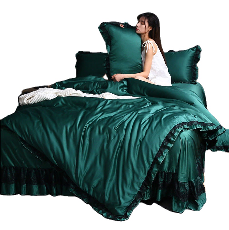 Top 100% Pure bamboo Skirt Bed Sheet for somalia High Quality bedding set
