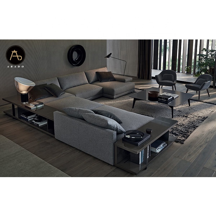 2021 newest italian modern design furniture couch living room fabric sectional sofa set
