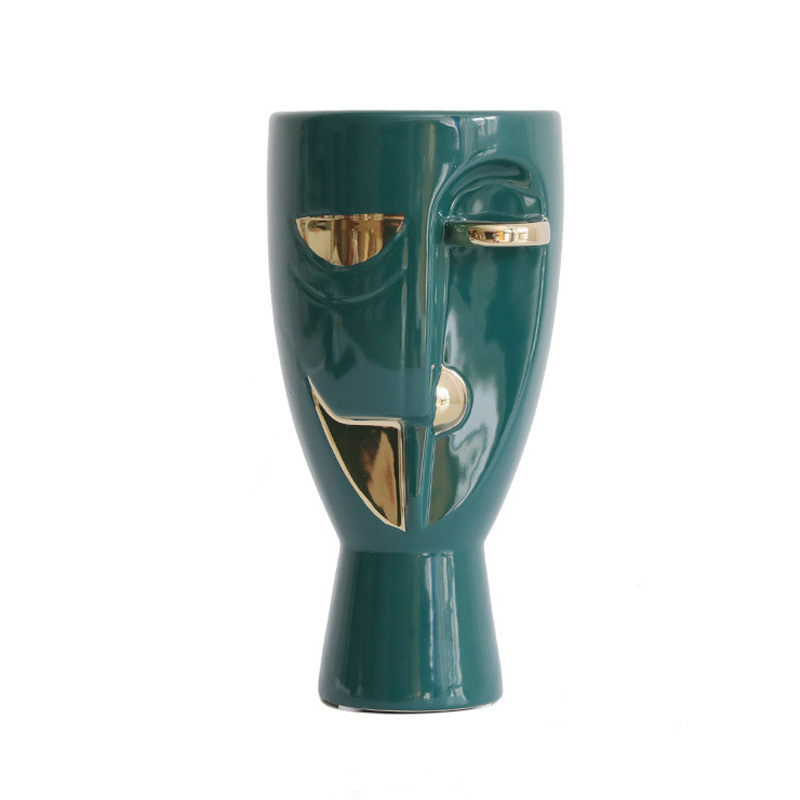 ART Nordic design ins wind soft decoration face art vase living room flower arrangement ceramic floral furnishings home soft dec