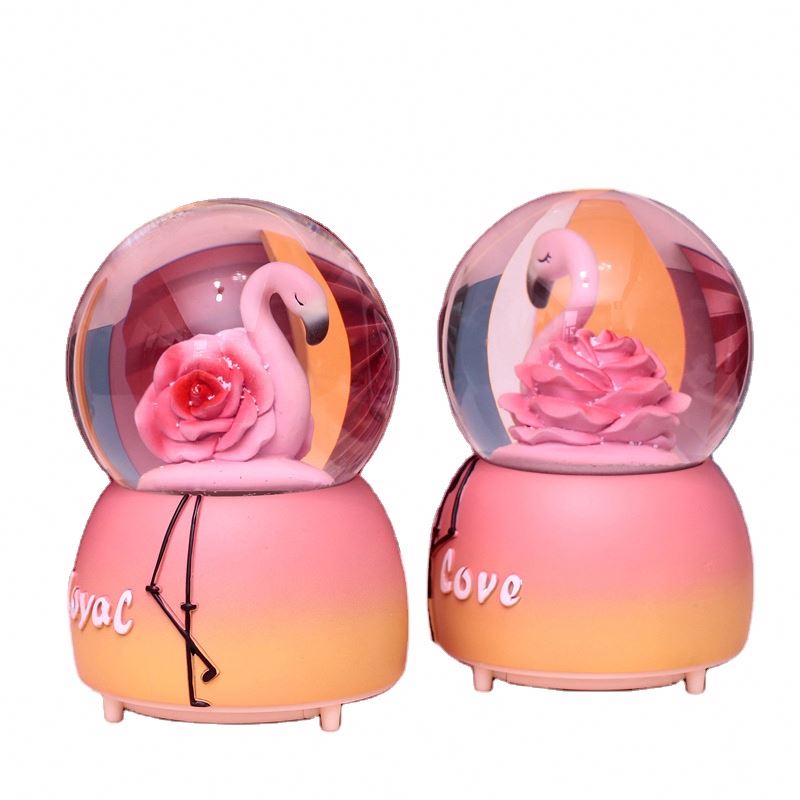 Snow Globe Flamingo Ornaments Wedding Gifts Female Girlfriends Engaged Newlyweds High-grade Crystal Ball Birthday friends