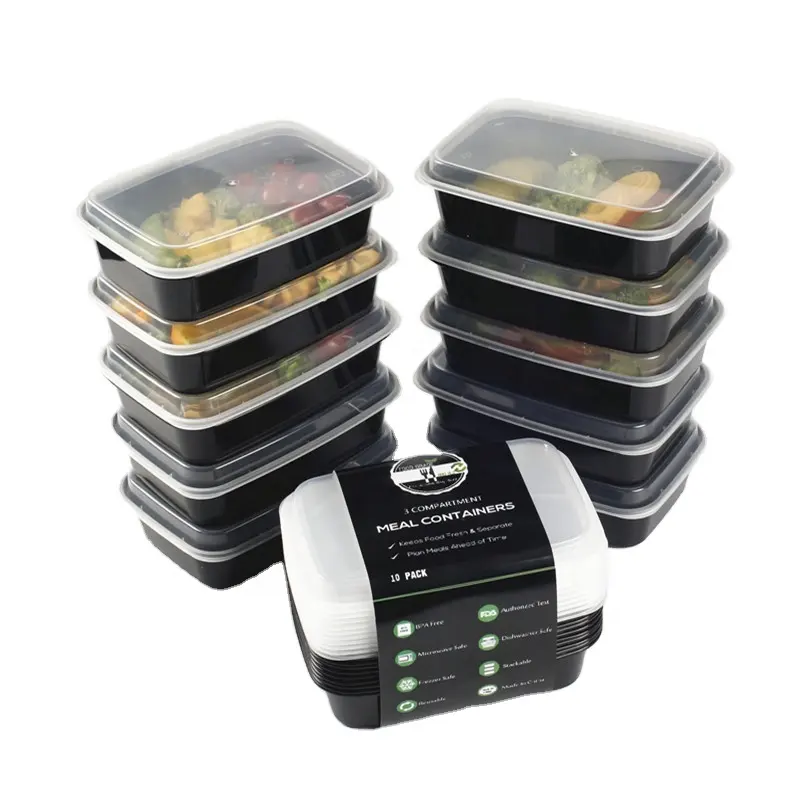 BPA-Free Reusable Microwavable Meal Prep Food Storage Plastic Food Containers