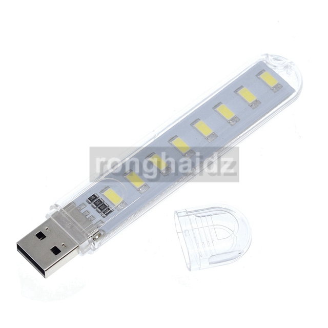 Мини-USB Светодиодная лампа Книжные Светильники мобильный источник питания постоянного тока 5 В 8 светодиодов 5730 SMD портативный ночник кемпинговые лампы для ПК ноутбуков