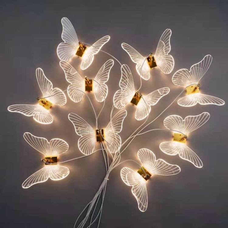 Wedding props ten brushed butterfly chandelier hotel wedding hall luminous butterfly stage ceiling pendant display window