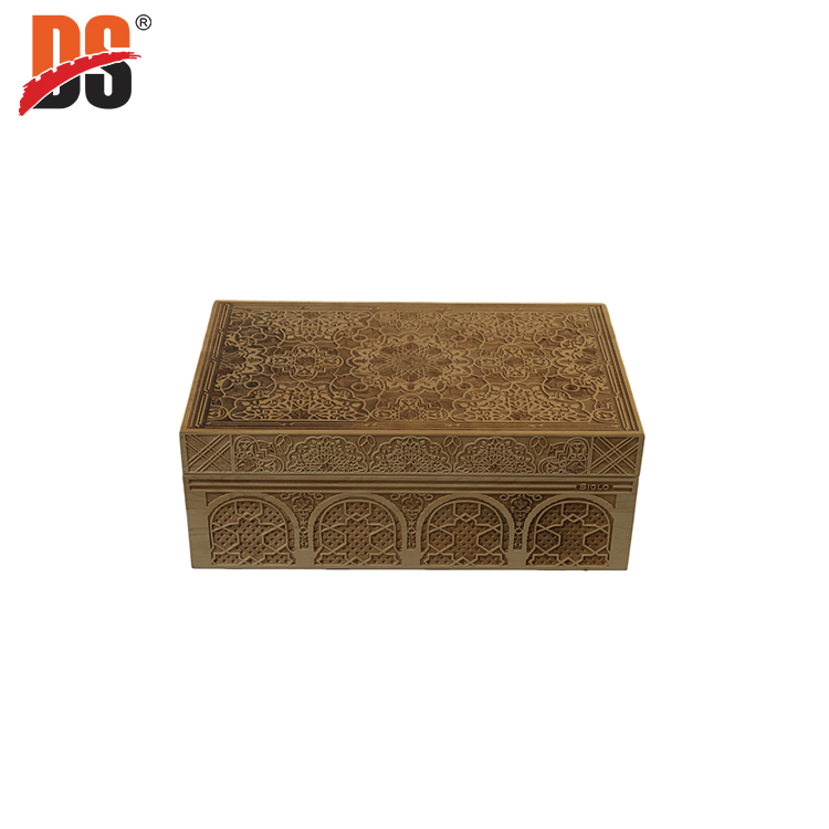 DS High Quality Maple Laser Engraving Wooden Gift Box Cidar Humidor Cigar Gift Box