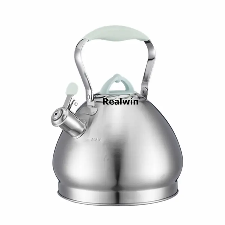 new design large size 4.3 liter stainless steel silicone cool handle coffee camping whistling kettle