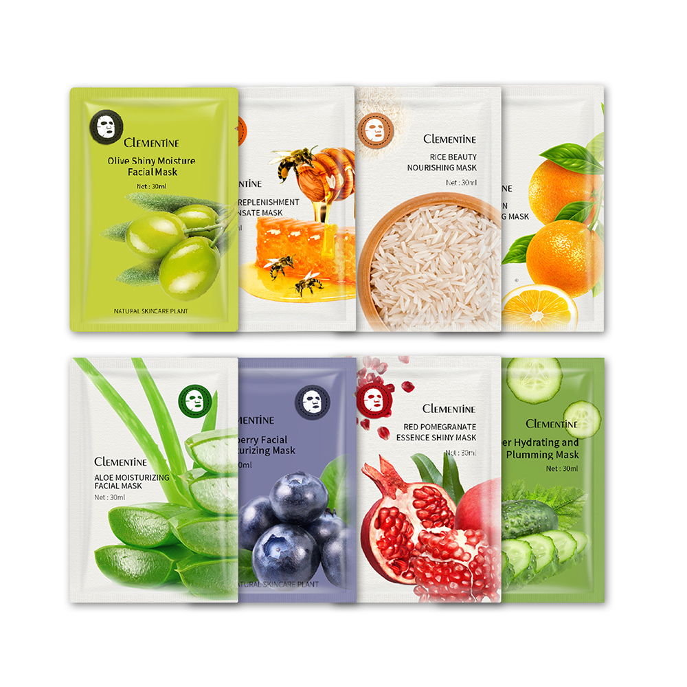 Beauty Face Sheet Mask Whitening Hydrating Natural Plant Fruit Extract Facial Mask Skin Care