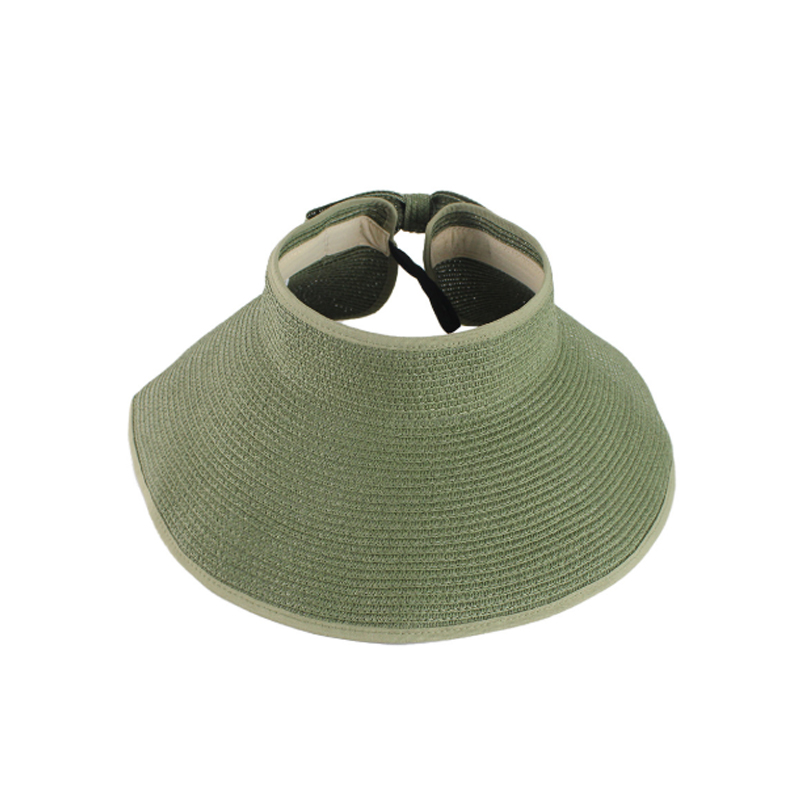 2021 new Fashion women Paper straw Sun beach wide brim roll-up foldable sun visor hat empty top