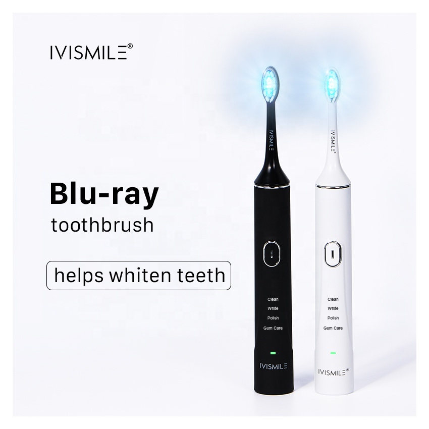 IVISMILE OEM новая отбеливающая зубная щетка беспроводная 6 синих светодиодных лампочек звуковая электрическая зубная щетка