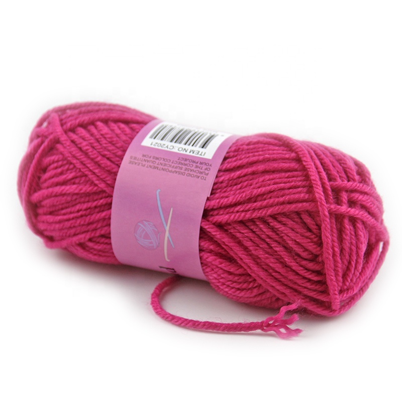 China Factory Wholesale 4ply 60%Acrylic 40%Polyester Hand Knitting Sweater DIY Cartoon Woolen Toy Dyeing Blended Yarn 50g/roll