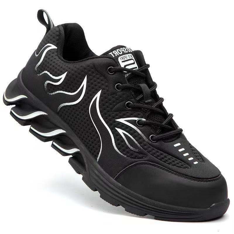 New style black and white side embellishment working men's casual shoes