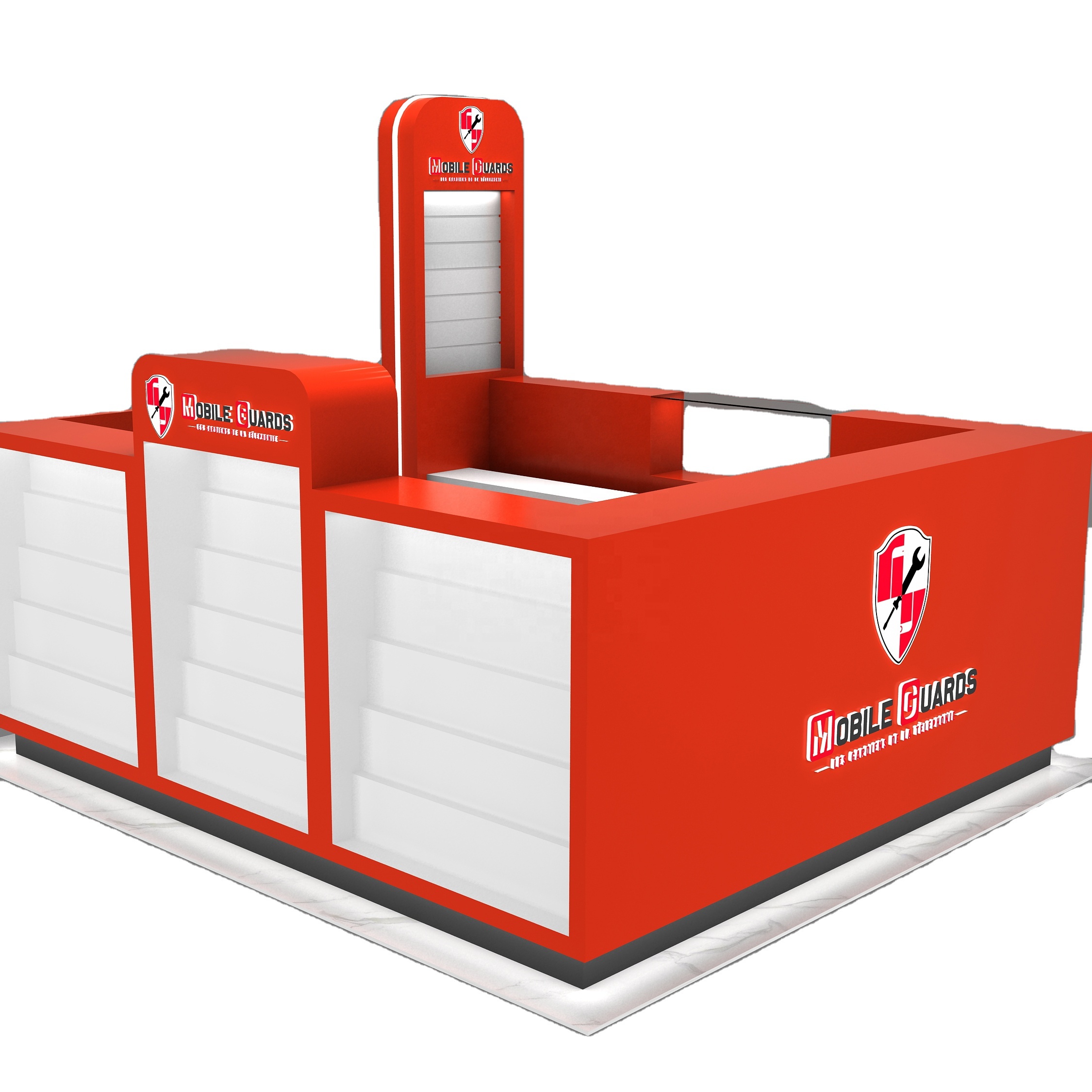 Mini design mobile phone display kiosk and repair counter in mall kiosk cell phone display showcase
