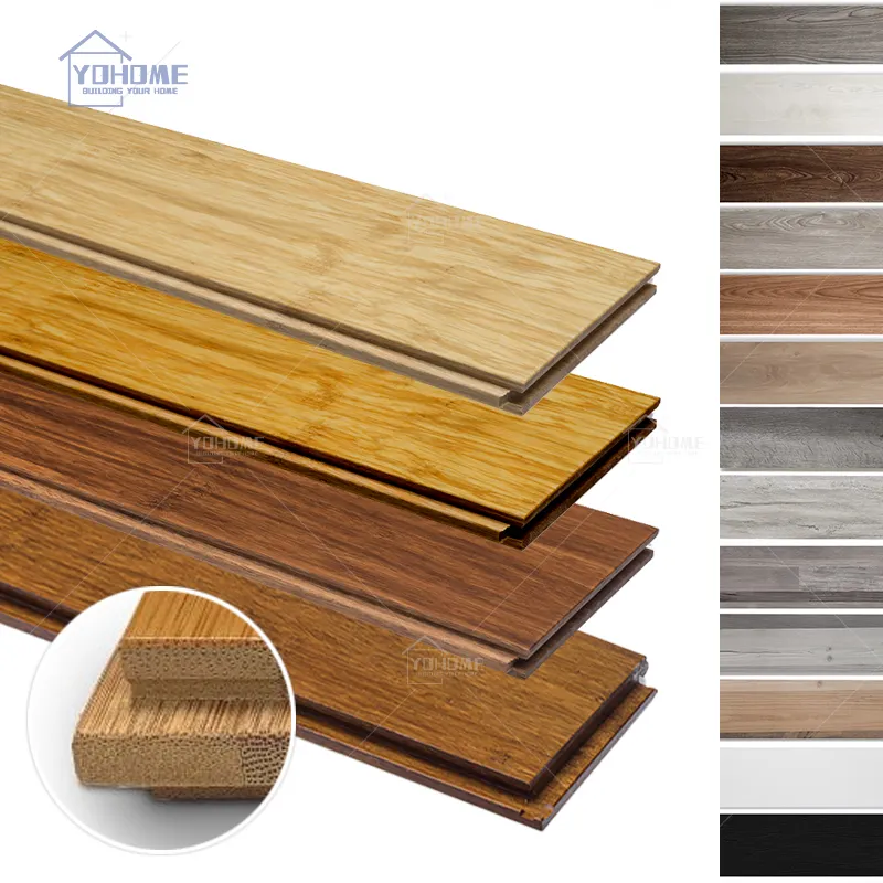 USA High Gloss Engineered Cheap Bamboo Wood Flooring Indoor Living Room Strand Woven Bamboo Floor Tiles Solid Bamboo Flooring