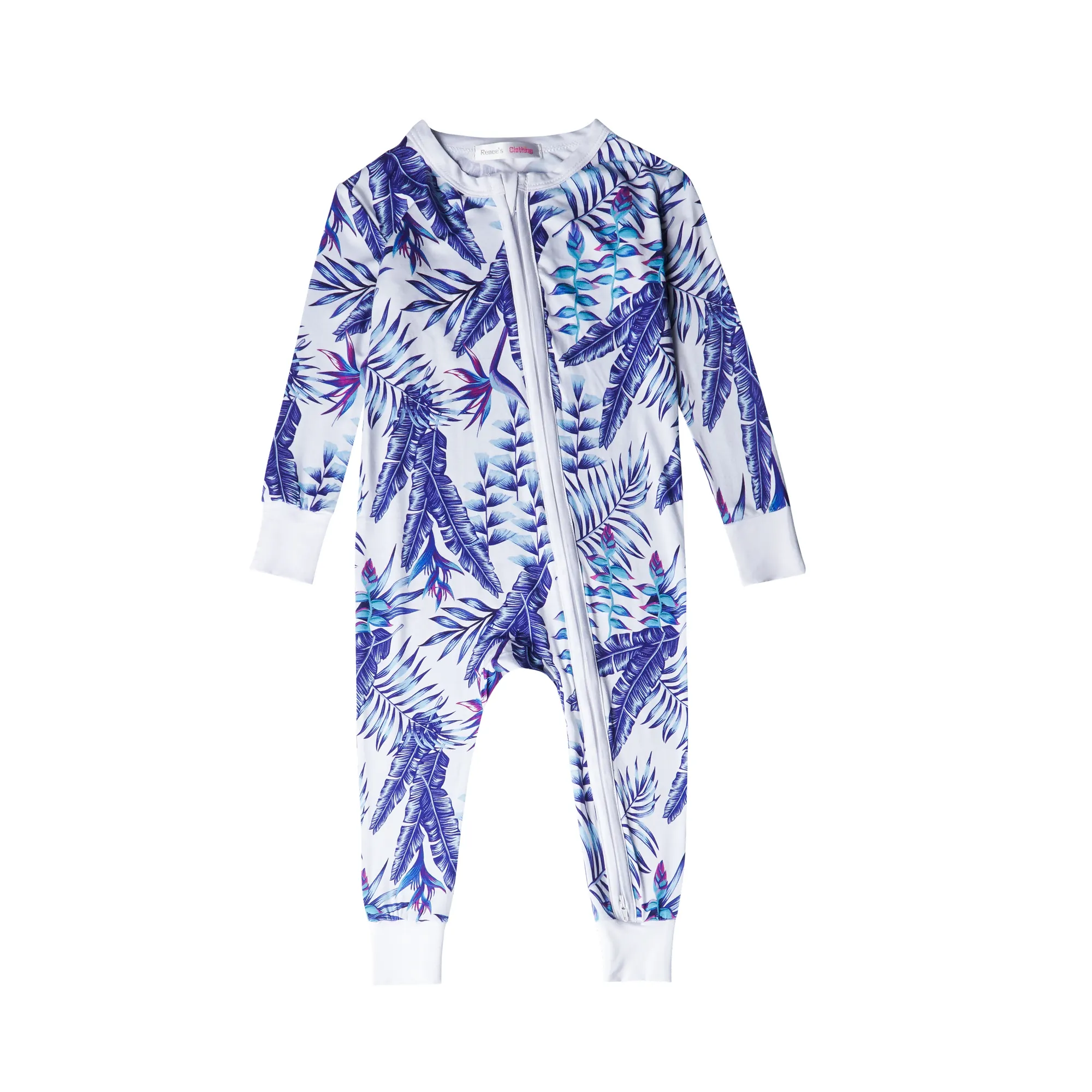 Baby onesie bamboo zipper romper bodysuit with digital printing bamboo clothes for baby bamboo baby pajamas