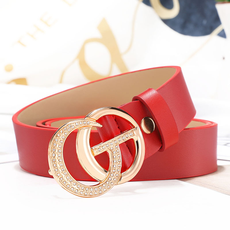 OEM Cinturones Fashion Diamond-embedded Simple Ceinture Femme Cintos Designer Famous Brands Women Mujer Genuine Leather Belts