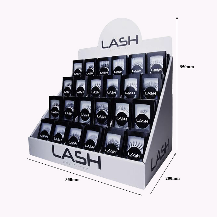 2019 New Customized Black Color 4 Tiers Cardboard Eyelash Display Stand