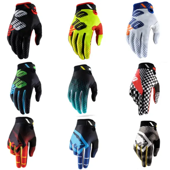 Manufacturer custom cycling long finger mountain biker gloves super fiber leather touch screen MTB MX BMX bicycle gloves