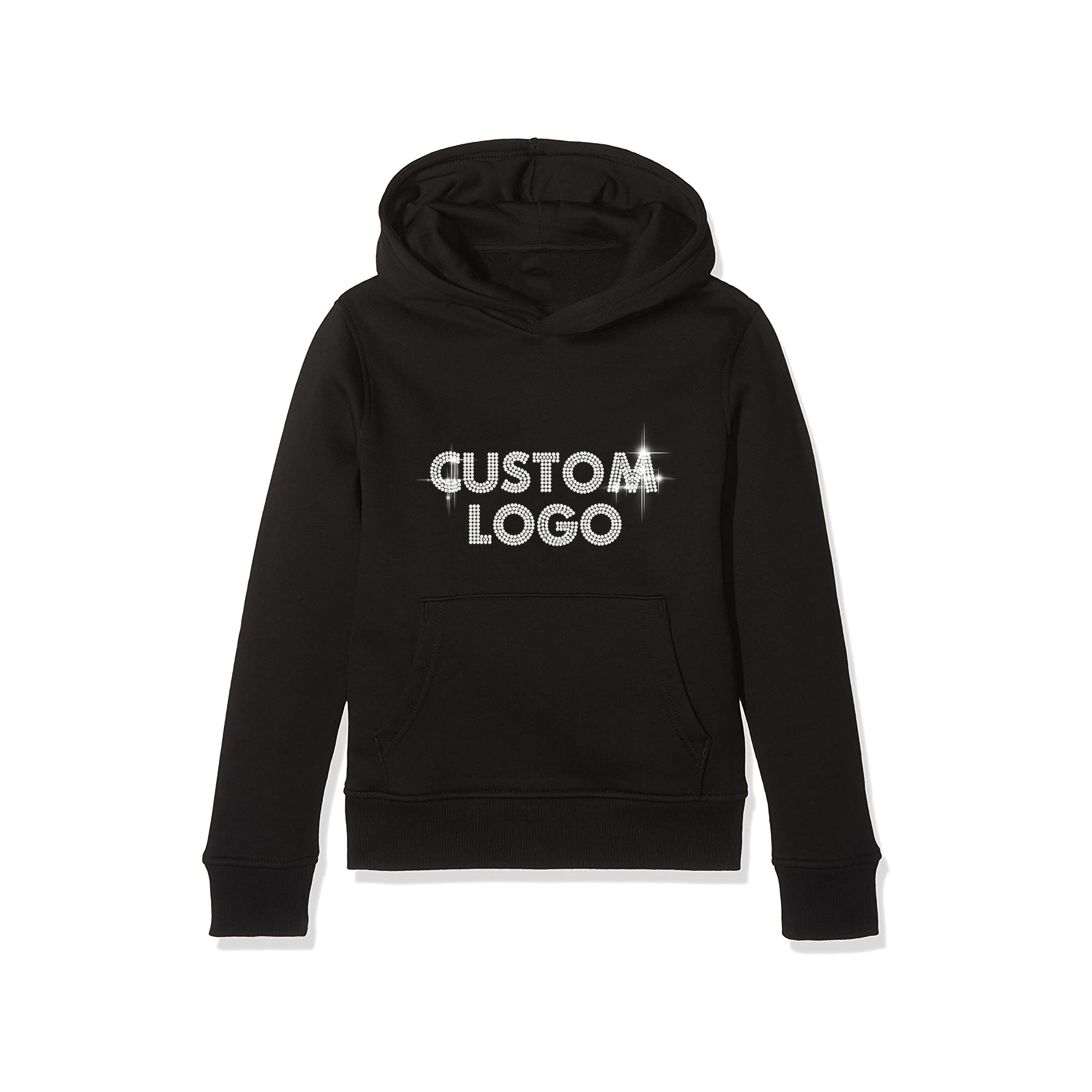 Custom logo top quality oversized diamond embroidery fashion heat transfer women acid wash tie dye with rhinestone hoodie