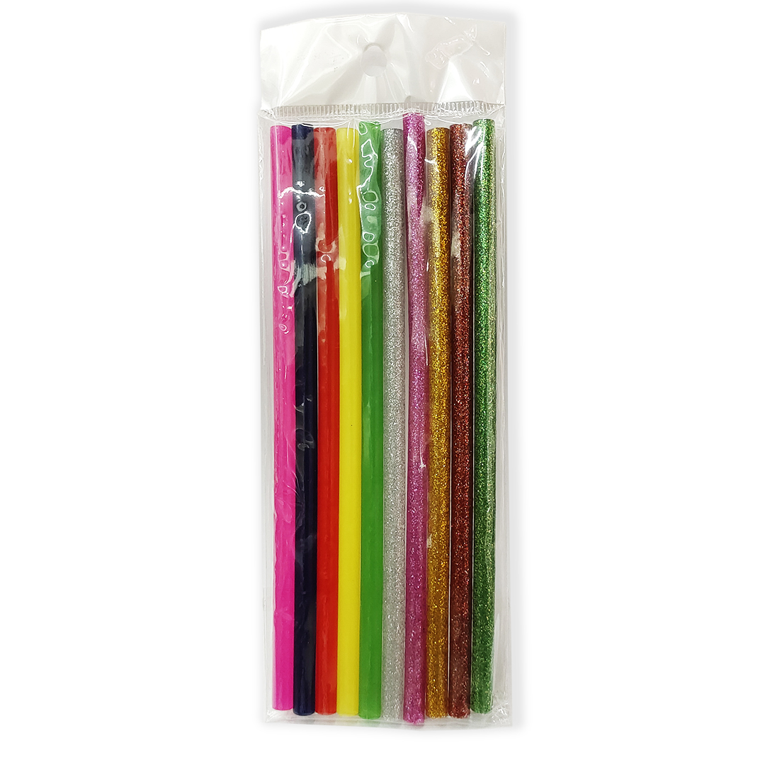 10pcs per bag mix colors glitter silicone hot melt glue stick 7*180mm