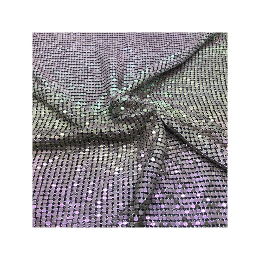 FC026 Fashion Design Glomesh rainbow ash black Chainmail Fabric For Clothes