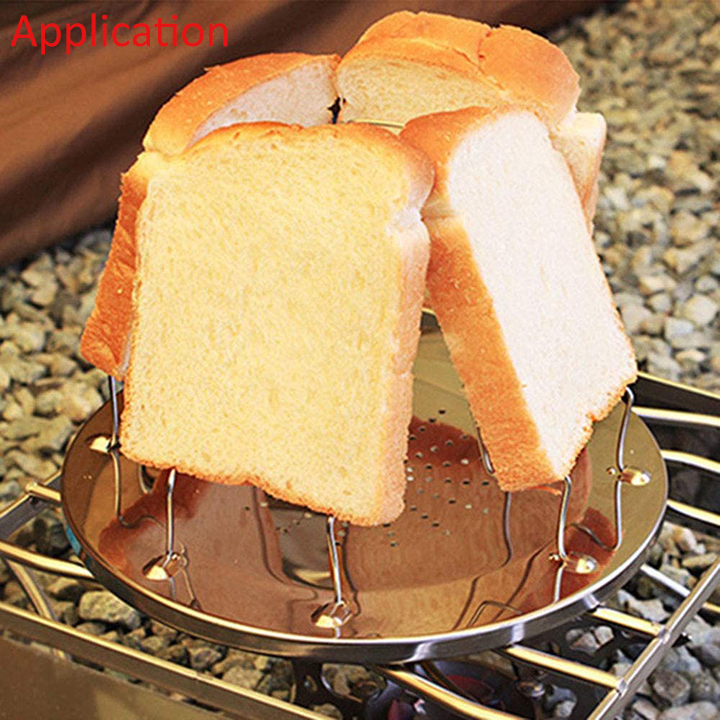 BBQ Grill Portable grill slicer food toaster 9 inch folding roasting rack for camping
