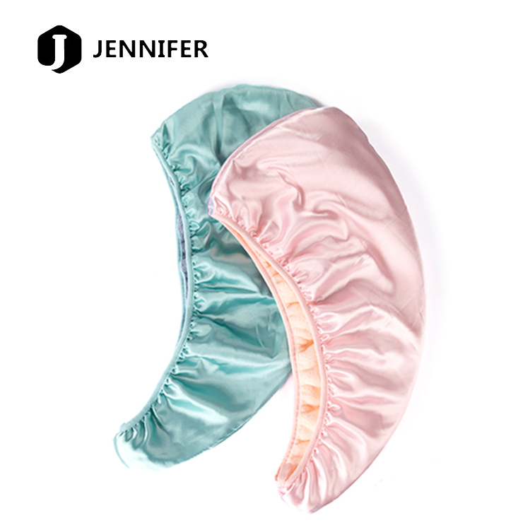 microfiber towel Imitation silk chic soft comfort satin night hair wrapped nightcap Silk hair chain headscarf woman shower cap