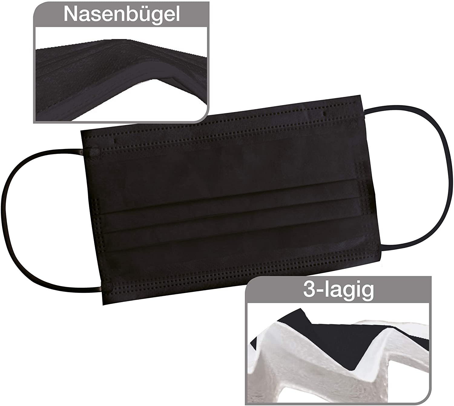 Custom Wholesale Nose Mouse Cover Protective Facemask Protect From Allergens Dust 3-Ply Disposable Face Mask Earloop