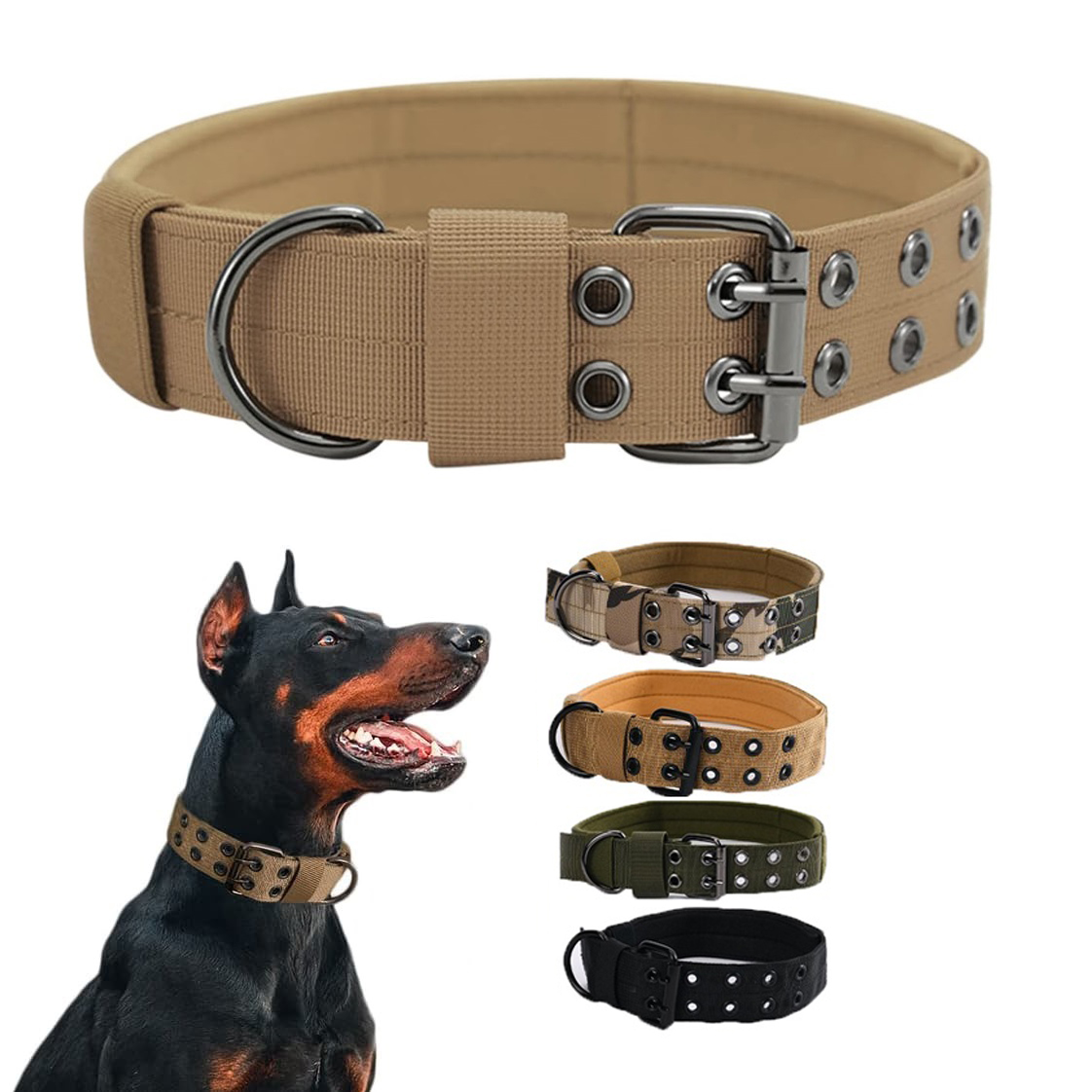 Custom Tactical Dog Collar для Large Dogs, High Quality, Soft Padded, Training, Heavy Duty, big Dog, OEM